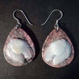 NEW 925 Chariote & Amazonite Carved Horse Earrings